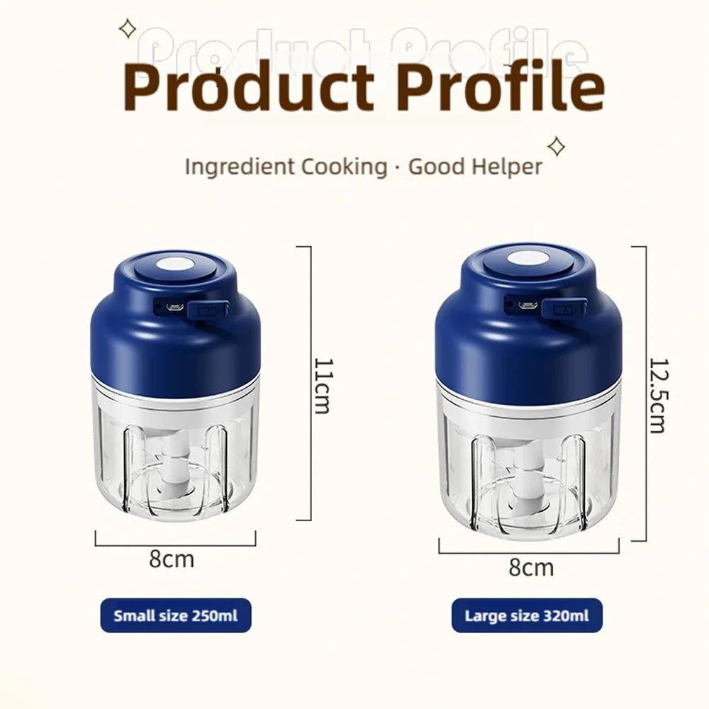 TINSOL 320-Milliliter Electric Garlic Press, Food Processor, USB Mini Garlic Press, Portable Compact Food Processor
