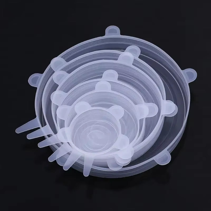 6Pcs/Set Silicone Stretch Lids, Reusable Durable Food Storage Lids for Bowls, Silicone Lids