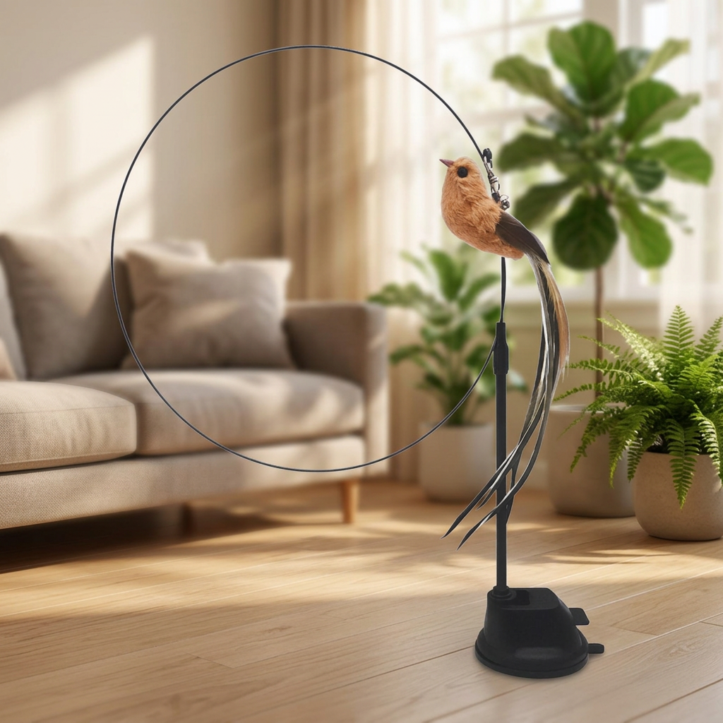 Juguete de Plumas con Ventosa para Gatos