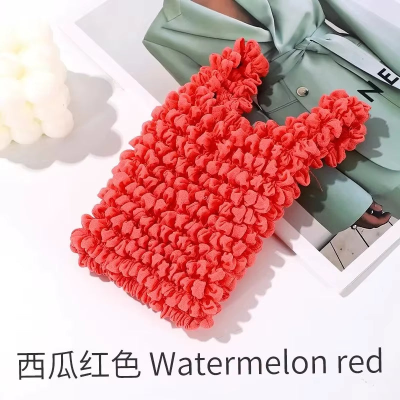 1PCS New Mini Shopping Bag Expansion Fold Pleated Flexible Stretch Large Capacity Bubble Elastic Portable Handbag Storage Bags