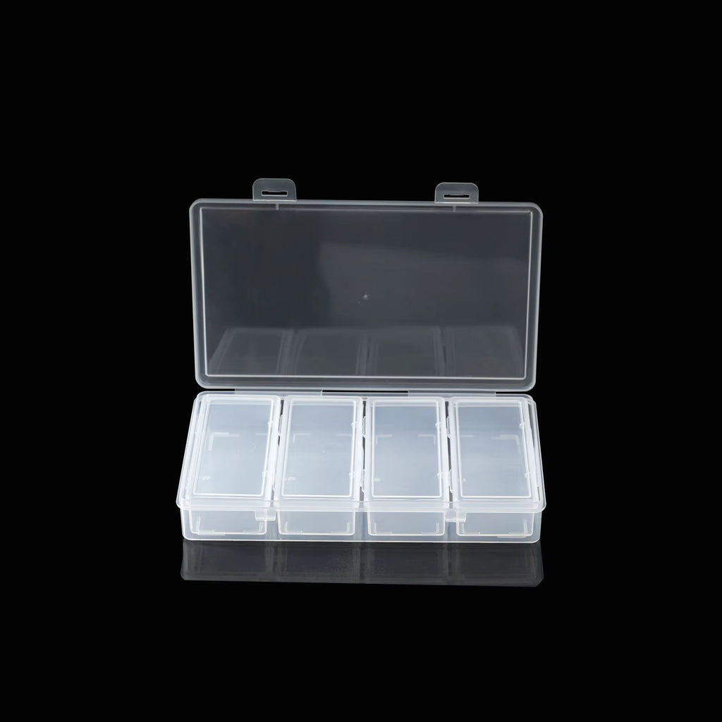 4 Adjustable Dividers Clear Plastic Storage Organizer Box - Craft & Sewing Supplies Container with Removable Compartments