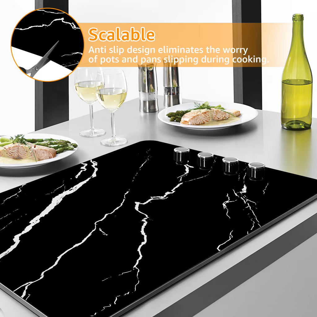 Induction Cooktop Mat Silicone Induction Cooker Covers Heat-Resistant Induction Cooktop Protector Mat 30.8×20.5Inch Non-Slip