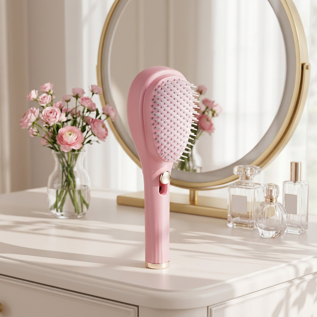 Cepillo de Pelo Autolimpiable con Púas Retráctiles