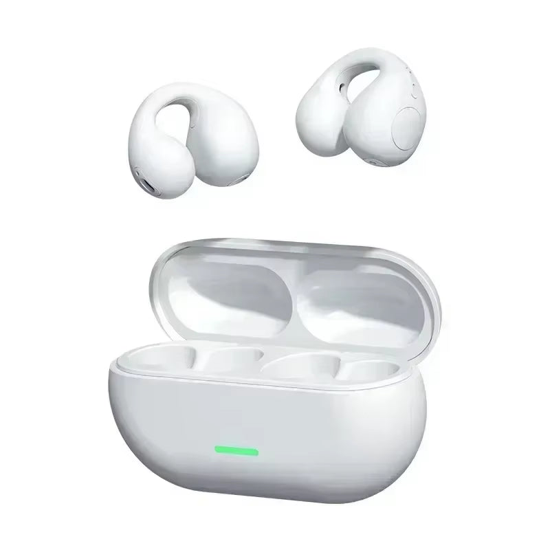 Fone Bluetooth Headset 5.3 Wireless Air Conduction Headphones Clip Ear Music Noise Canceling HD Call Sports Gaming Earphone
