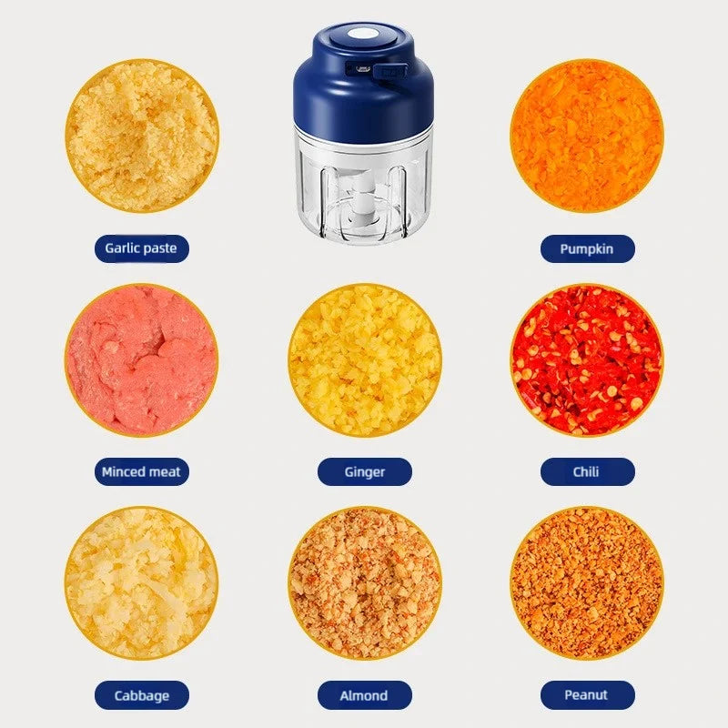 TINSOL 320-Milliliter Electric Garlic Press, Food Processor, USB Mini Garlic Press, Portable Compact Food Processor