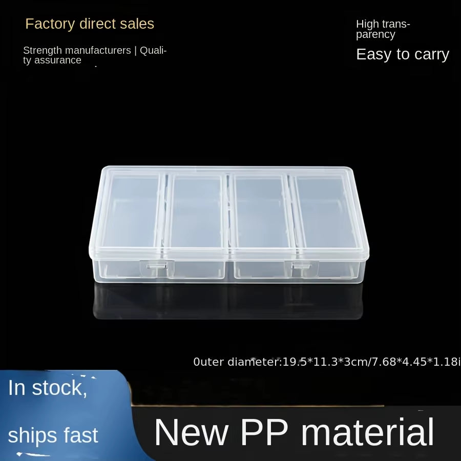 4 Adjustable Dividers Clear Plastic Storage Organizer Box - Craft & Sewing Supplies Container with Removable Compartments