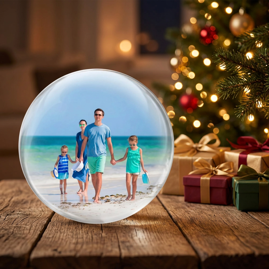 Bola de Cristal con Tus Fotos y Vídeos 3D