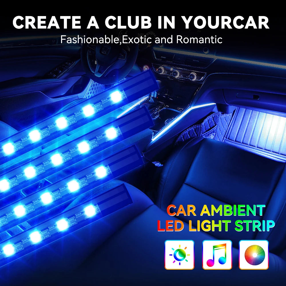Luces LED de Ambiente para el Interior del Coche