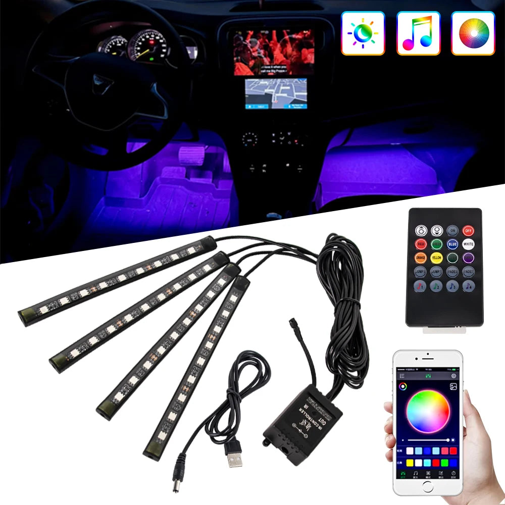 Luces LED de Ambiente para el Interior del Coche