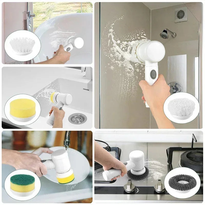 Cepillo Eléctrico Giratorio 5 en 1 para Limpieza