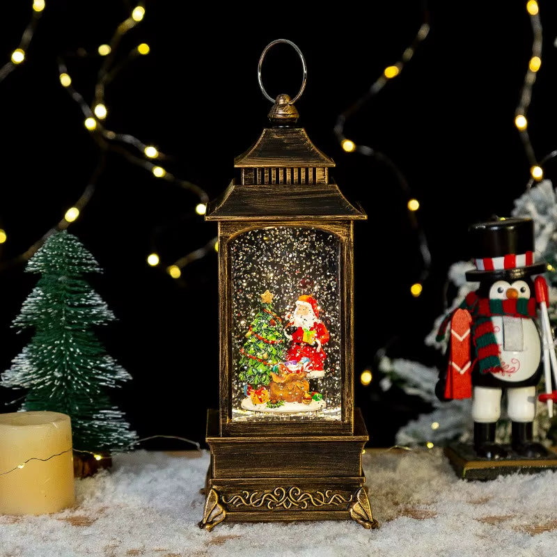 LED Christmas Lanterns Crystal Balls Music Boxes Snowflakes Snowfall Lanterns Christmas and New Year Gifts Hanging Ornaments