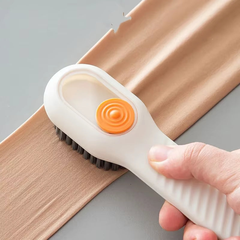 Multifunctional Liquid Adding Shoe Brush Press Type Liquid Dispensing Cleaning Brush Soft Bristle Household Sneaker Washing Tool