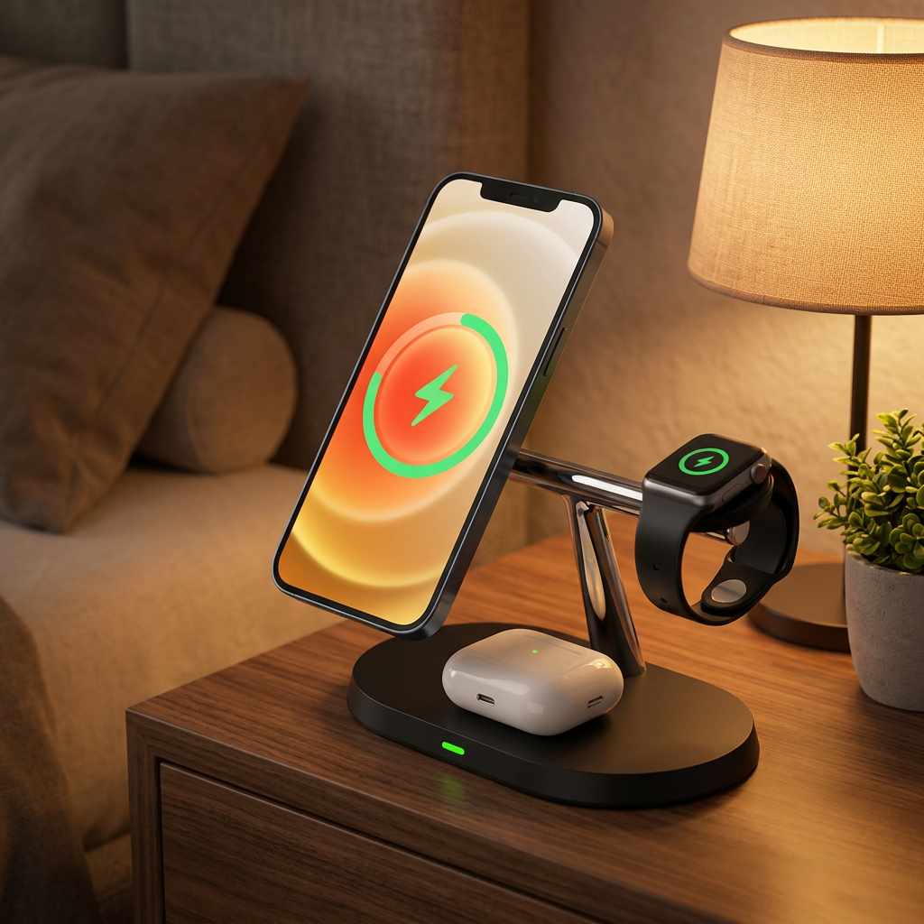 Base de Carga Inalámbrica 3 en 1 Magnética
