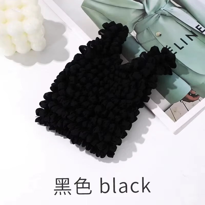 1PCS New Mini Shopping Bag Expansion Fold Pleated Flexible Stretch Large Capacity Bubble Elastic Portable Handbag Storage Bags