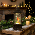 Farol Navideño con Bola de Nieve, Luz LED y Música
