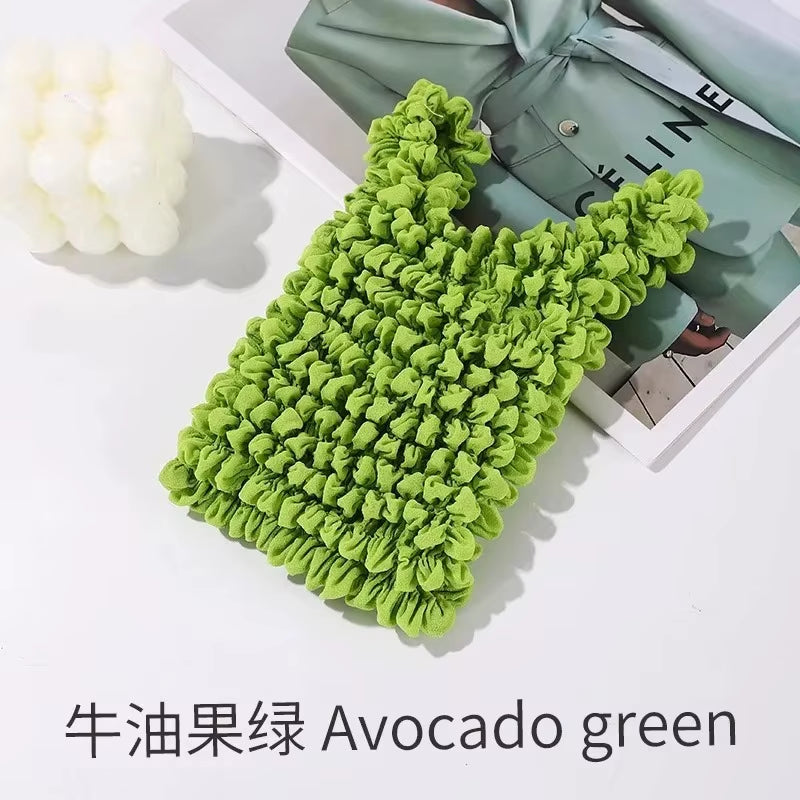 1PCS New Mini Shopping Bag Expansion Fold Pleated Flexible Stretch Large Capacity Bubble Elastic Portable Handbag Storage Bags