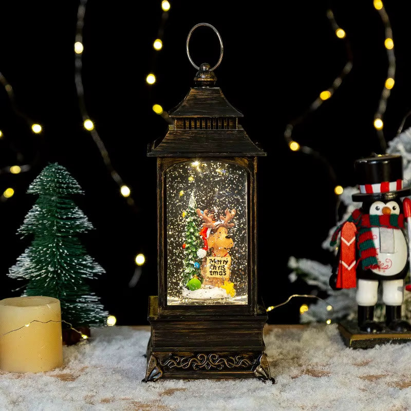 LED Christmas Lanterns Crystal Balls Music Boxes Snowflakes Snowfall Lanterns Christmas and New Year Gifts Hanging Ornaments
