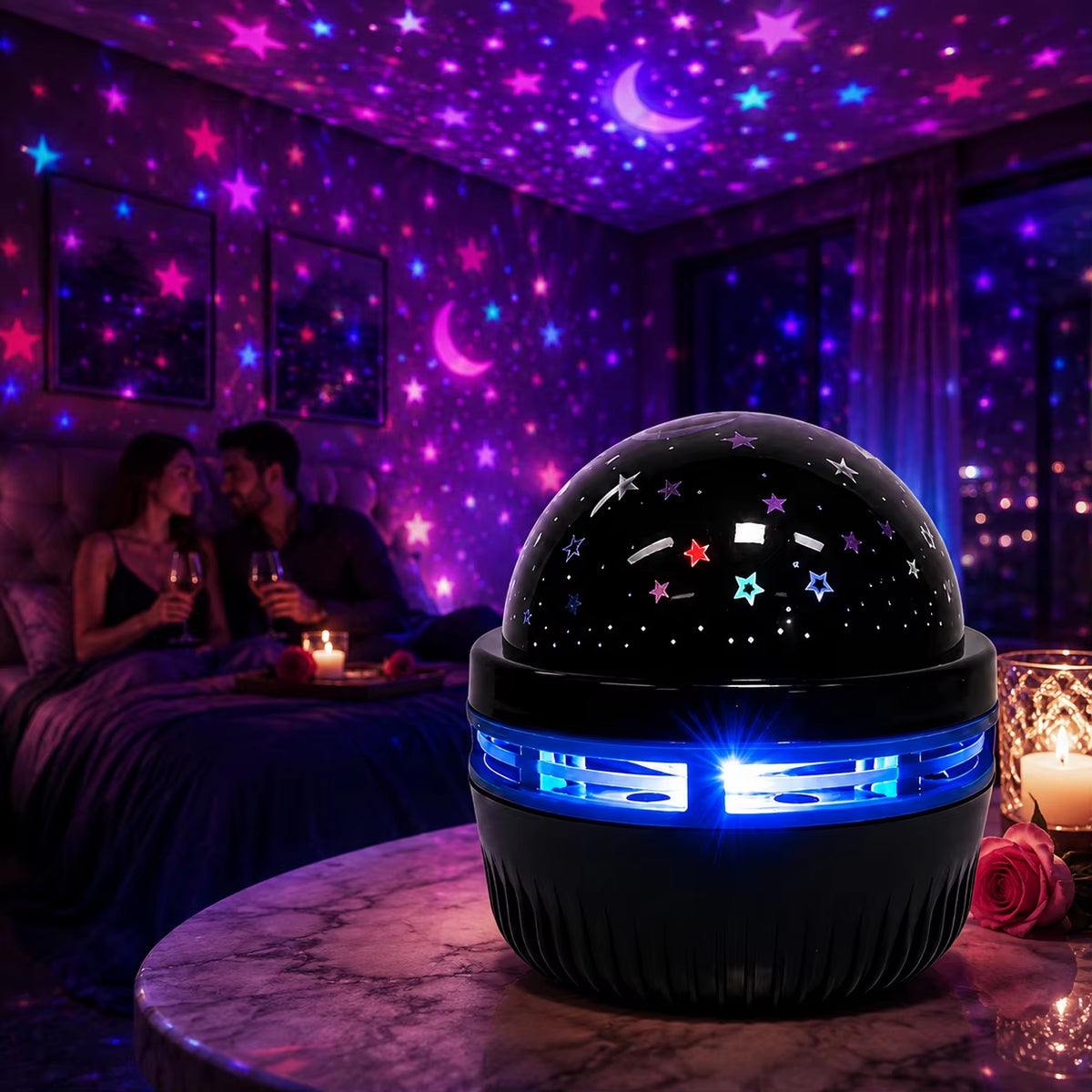 Star Projector Lamp RGB Galaxy Light LED Night Light USB Moon Star Sky Projector Bedroom Home Party Decoration Ambient Lamp