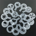 16PCS Coffee Stencils Fancy Coffee Printing Model Milk Cake Stencils Cappuccino Mold Cake Drawing Mould Home Kitchen Supplies
