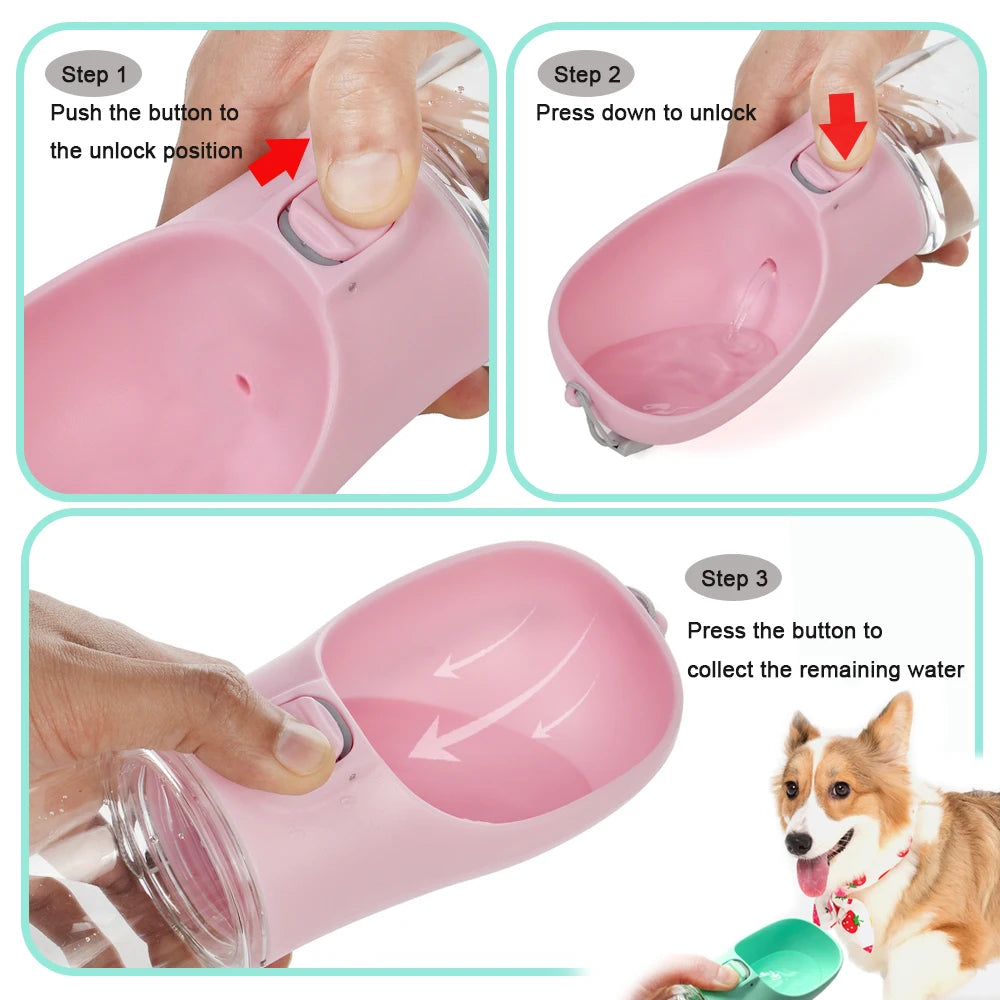 350Ml 550Ml Portable Water Bottle for Dog Cat Drinking Cup with Lanyard Leakproof Puppy Kitten Water Feeder Outdoor Pet Supplies